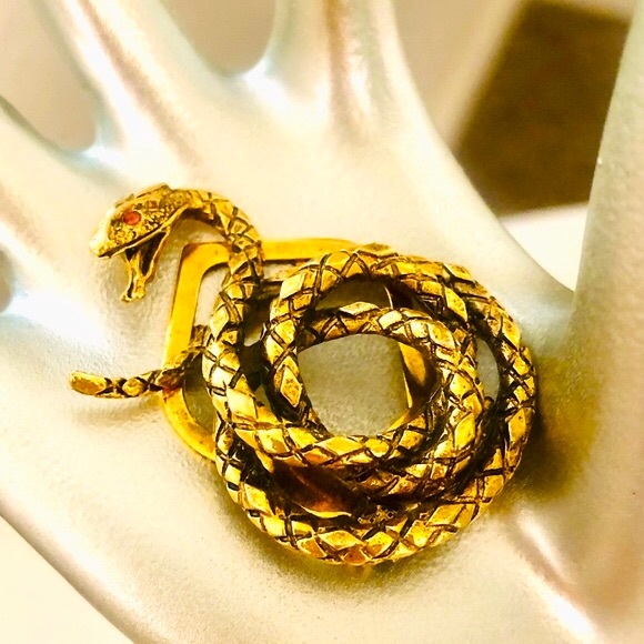 Vintage Snake Signed Designer Clip Brooch🐍 - Picture 7 of 13